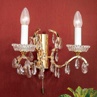 Aplica moderna cristal alama Aur 24k 2xE14/40W, Hirohito WA 2-195/2 Gold Orion