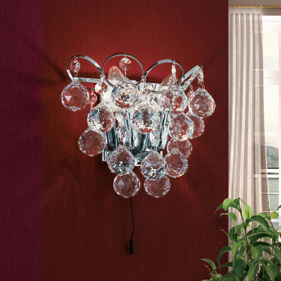 Aplica moderna cristal alama crom 2xE14/40W, Kristall Klassisch WA 2-1325/2 Chrom Orion