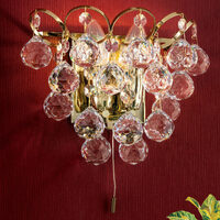 Aplica moderna cristal alama Aur 24k 2xE14/40W, Kristall Klassisch WA 2-1325/2 Gold Orion