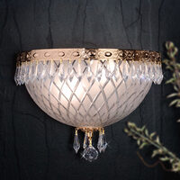 Aplica clasica cristal alama Aur 24k 2xE14/40W, Empire Crystal WA 2-1171/2 Gold Orion