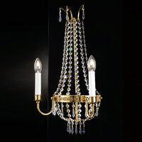 Aplica clasica cristal alama Aur 24k 2xE14/40W, Empire Crystal WA 2-1267/2 Gold Orion