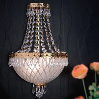 Aplica clasica cristal alama Aur 24k 2xE14/40W, Empire Crystal WA 2-1172/2 Gold Orion