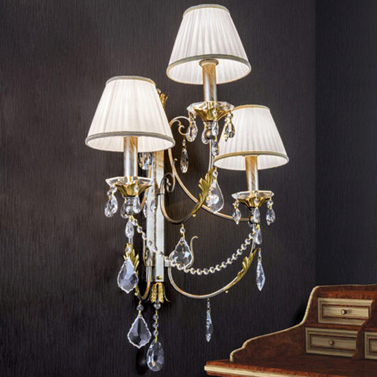 Aplica moderna alama antichizata 3xE14/40W, Miramare WA 2-1301/3 Silber Gold Orion
