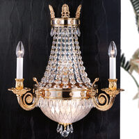 Aplica clasica cristal alama Aur 24k 5xE14/40W, Empire Crystal WA 2-1173/3+2 Gold Orion