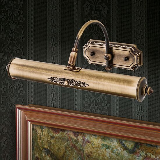 Aplica/lampa de tablou alama patinata 2xE14/28W Bilderleuchten WA 2-1335/2 Patina Orion