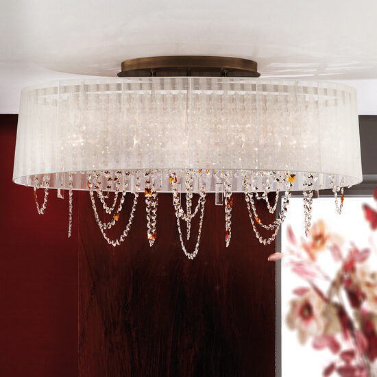 Candelabru clasic alama patinata 5xG9/40W+4xGU10/35W, KristallDesign LU 2402/5+4/Oval Patin Orion
