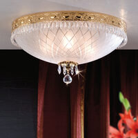 Plafoniera clasica alama Aur 24k 6xE14/40W, Empire Crystal DL 7-489/6/45 Gold Orion