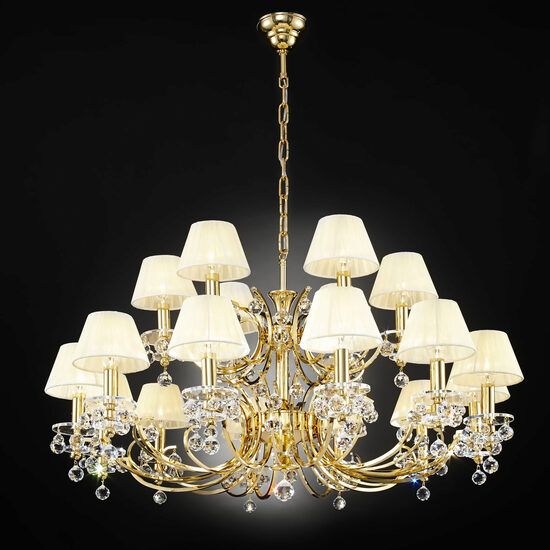 Candelabru clasic Aur 24k 18xE14/40W, KristallDesign LU 2144/12+6 Gold Orion
