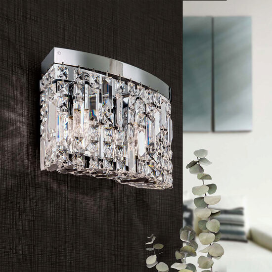 Aplica moderna cristal alama crom 2xE14/40W, Ring WA 2-1308/2 Chrom Orion
