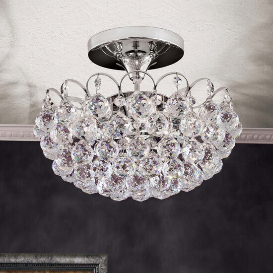 Plafoniera moderna cristal alama crom 4xE14/40W, Kristall Klassisch DLU 2410/4/40 Chrom Orion