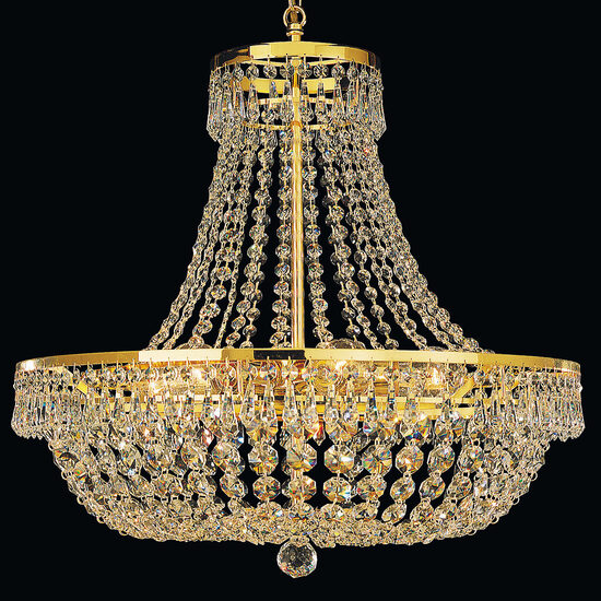 Candelabru clasic cristal alama Aur 24k 6xE27/60W, Sheraton LU 2328/6/55 Gold Orion