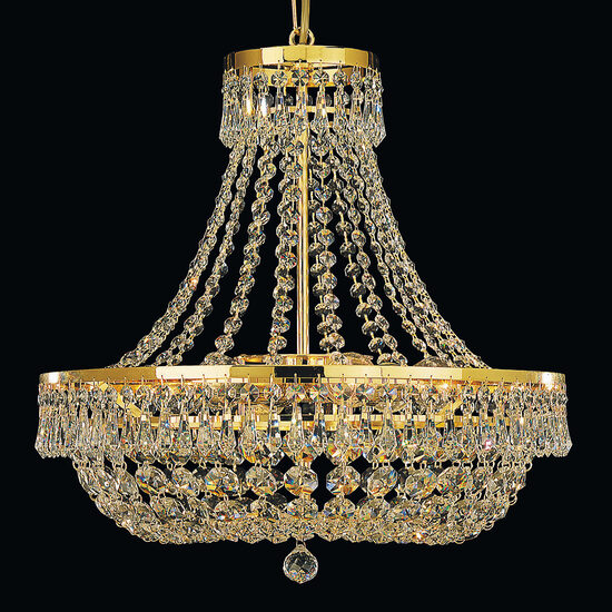 Candelabru clasic cristal alama Aur 24k 6xE14/40W, Sheraton LU 2328/6/45 Gold Orion