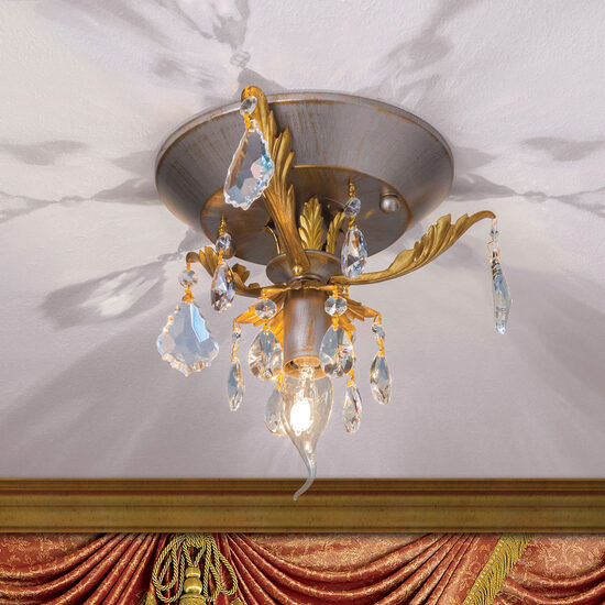 Plafoniera moderna alama antichizata 1xE14/40W, Miramare DL 7-612/1 Silber Gold Orion