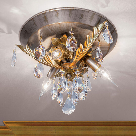 Plafoniera moderna alama antichizat 3xE14/40W, Miramare DL 7-612/3 Silber Gold Orion