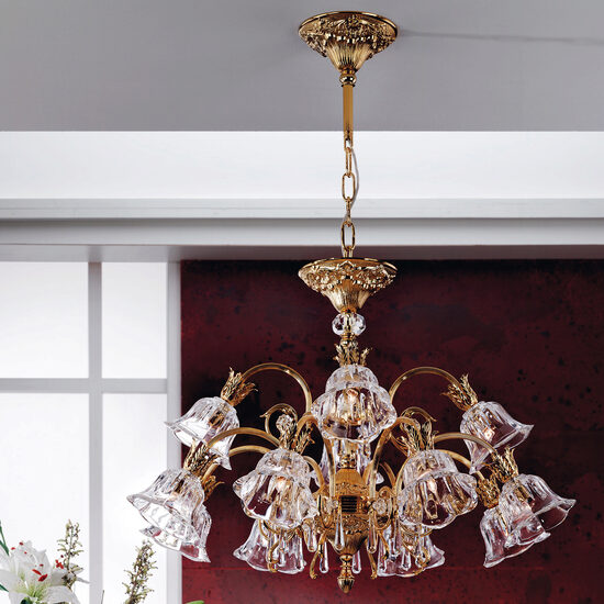 Candelabru modern alama Aur 24k 12xG9/40W, La Boheme LU 2392/8+4 Gold Orion