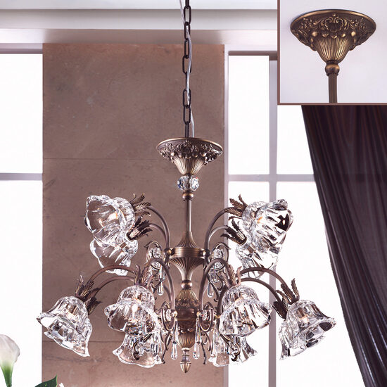 Candelabru modern alama patinata 12xG9/40W, La Boheme LU 2392/8+4 Altpatina Orion