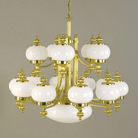 Candelabru clasic alama 16xE27/60W, Nostalgie LU 1319/10+5+1 MS/Opal Orion