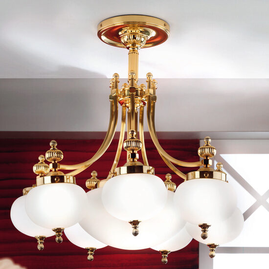 Candelabru clasic alama 8xE27/60W, Nostalgie LU 1321/7+1 MS/Opal Orion