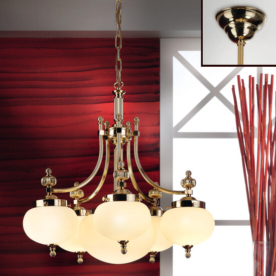Candelabru clasic alama patinata 6xE27/60W, Nostalgie LU 1320/5+1 Patina/Champ Orion