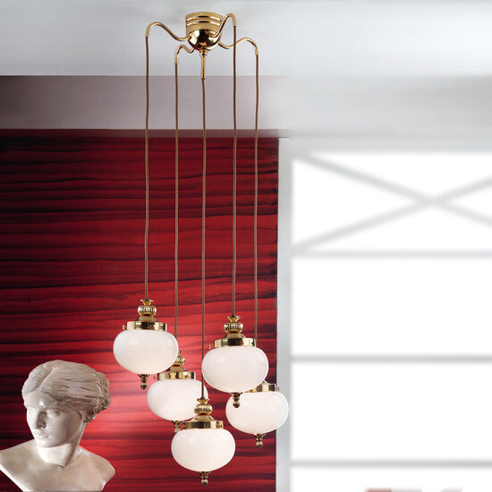 Candelabru clasic alama 5xE27/60W, Nostalgie LU 1323/4+1 MS/Opal Orion