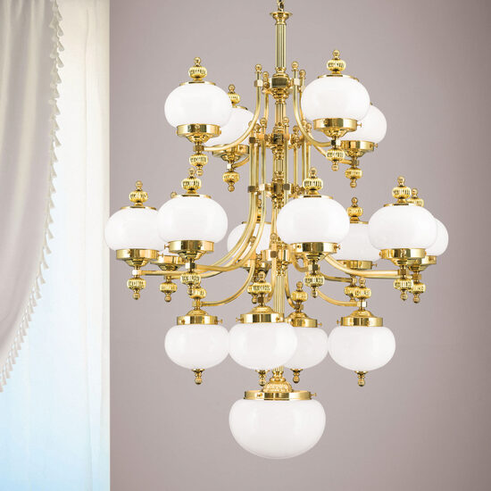 Candelabru clasic alama 17xE27/60W, Nostalgie LU 1319/4+8+4+1 MS/Opal Orion