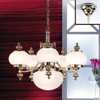 Candelabru clasic alama 6xE27/60W, Nostalgie LU 1319/5+1 MS/Opal Orion