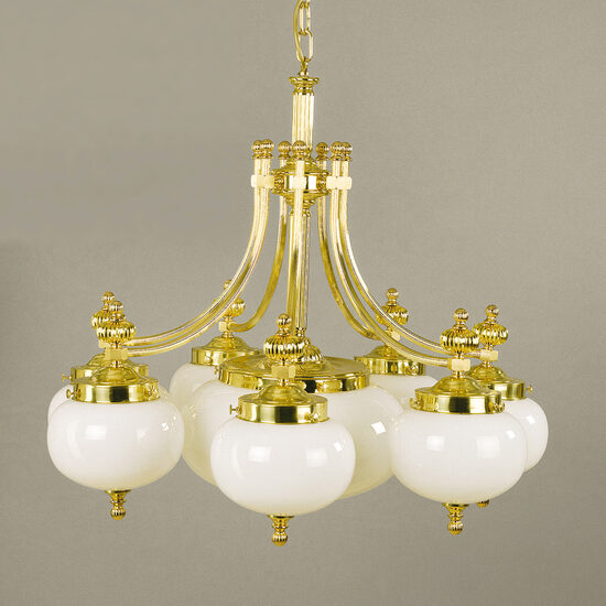 Candelabru clasic alama 8xE27/60W, Nostalgie LU-1320/7+1 MS/Opal Orion