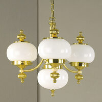 Candelabru clasic alama 4xE27/60W, Nostalgie LU 1319/3+1 MS/Opal Orion