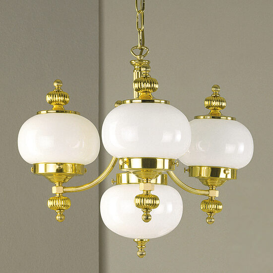 Candelabru clasic alama 4xE27/60W, Nostalgie LU 1319/3+1 MS/Opal Orion