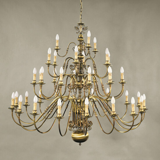 Candelabru clasic 39xE14/40W, Stilluster LU 1239/18+12+6+3 Patina Orion