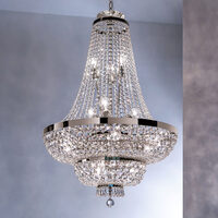 Candelabru clasic cristal alama crom15xE27/60W, Sheraton LU 2388/15/70 Chrom Orion