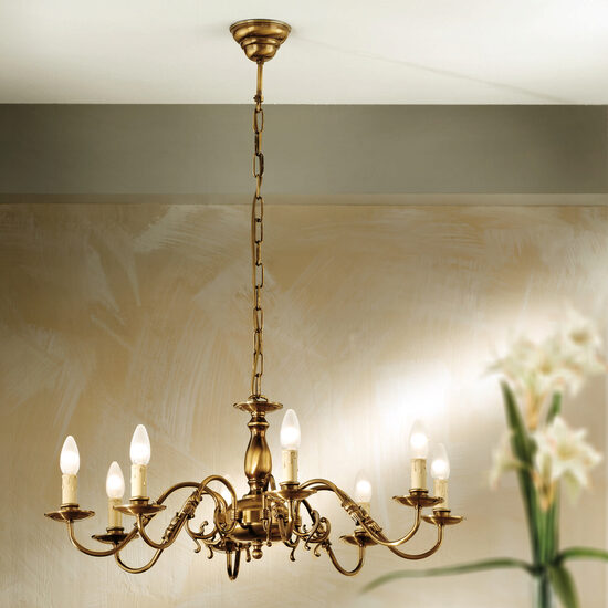 Candelabru clasic alama patinata 8xE14/40W, Stilluster LU 1285/8 Patina Orion