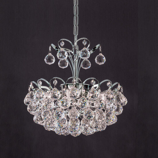 Candelabru modern cristal alama crom 4xE14/40W, Kristall Klassisch LU 2410/4/40 Chrom Orion