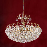 Candelabru modern cristal alama Aur 24k 6xE27/60W, Kristall Klassisch LU 2410/6/55 Gold Orion