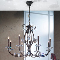 Candelabru modern cristal alama patinata 8xG9/40W, Eremitage LU 2366/8 Patina Orion