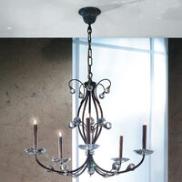 Candelabru modern cristal alama patinata 5xG9/40W, Eremitage LU 2366/5 Patina Orion