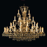 Candelabru modern cristal alama Aur 24k 45xE14/40W, Hirohito LU 2143/24+12+6+3 Gold Orion