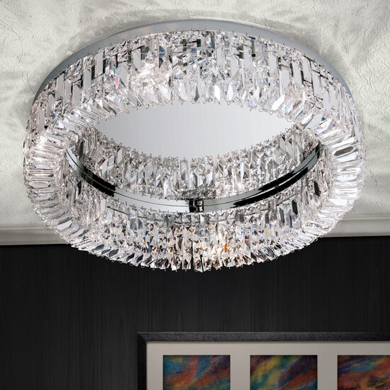 Plafoniera moderna cristal alama crom 6xE14/40W, Ring DLU 2411/6/60 Chrom Orion