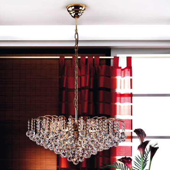 Candelabru modern cristal Aur 24k 10xE27/60W, Kristall Klassisch LU 2324/10/72 Gold Orion