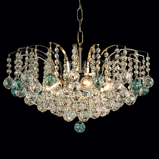 Candelabru modern cristal Aur 24k 6xE14/40W, Kristall Klassisch LU 2324/6/52 Gold Orion