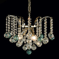 Candelabru modern cristal Aur 24k 3xE14/40W, Kristall Klassisch LU 2324/3/42 Gold/Grun Orion