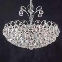 Candelabru modern cristal crom 6xE27/60W, Kristall Klassisch LU 2410/6/55 Chrom Orion