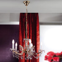Candelabru clasic cristal Aur 24k 5xE14/40W, Maria Theresia-A LU 2211/MT 10 Gold Orion