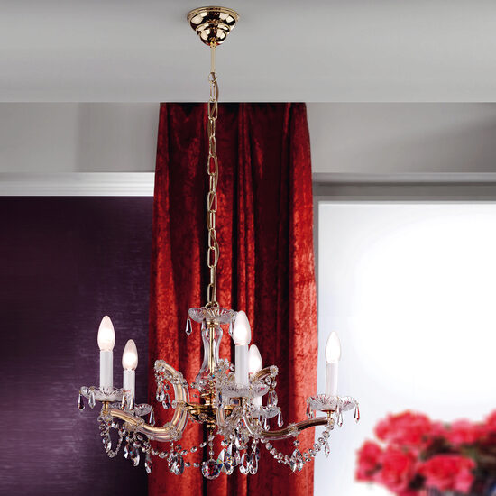 Candelabru clasic cristal Aur 24k 5xE14/40W, Maria Theresia-A LU 2211/MT 10 Gold Orion