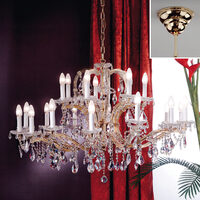 Candelabru clasic cristal Aur 24k 21xE14/40W, Maria Theresia-A LU 2216/14+7 MT Gold Orion