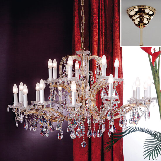 Candelabru clasic cristal Aur 24k 21xE14/40W, Maria Theresia-A LU 2216/14+7 MT Gold Orion