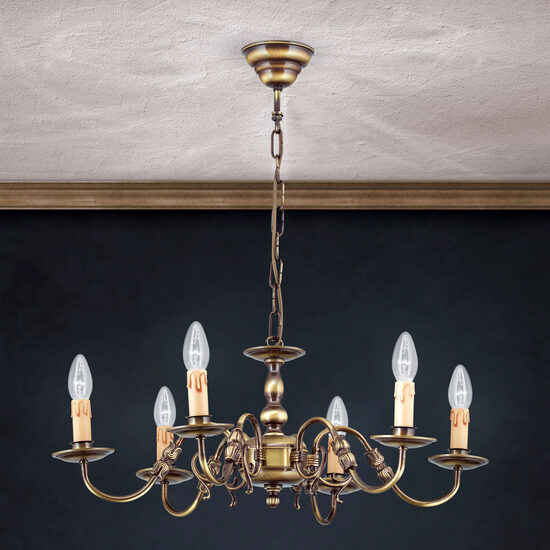 Candelabru clasic alama patinata 6xE14/40W, Stilluster LU 1285/6 Patina Orion