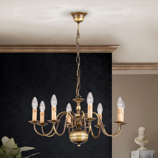 Candelabru clasic alama patinata 8xE14/40W, Stilluster LU 1283/8 Patina Orion