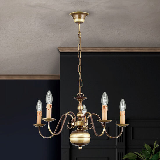 Candelabru clasic alama patinata 5xE14/40W, Stilluster LU 1283/5 Patina Orion