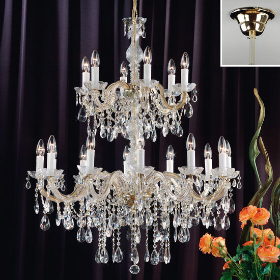 Candelabru clasic cristal Aur 24k 24xE14/40W, Maria Theresia-B LU 1K/1409/16+8 Gold Orion